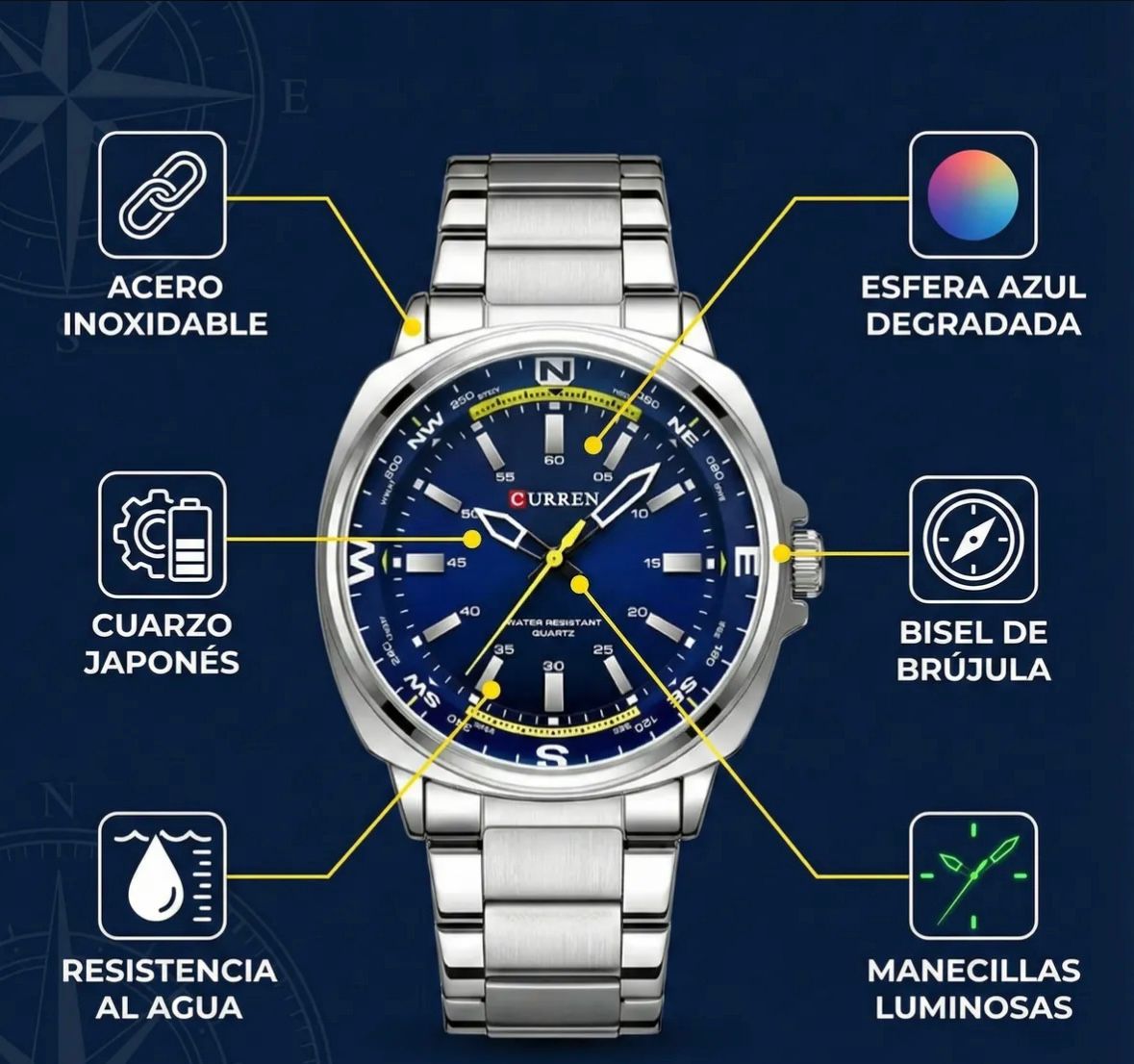 Reloj Hombre Curren 8455 - Elegante y Deportivo - Nexo StoreNexo Store
